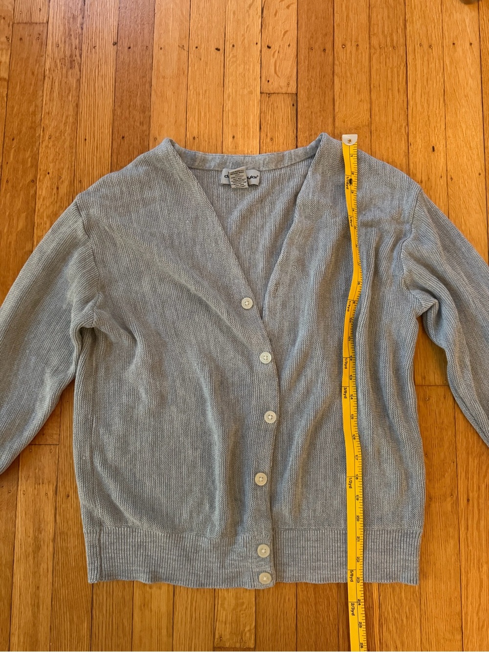 David Taylor Light Gray Open-Front Cardigan